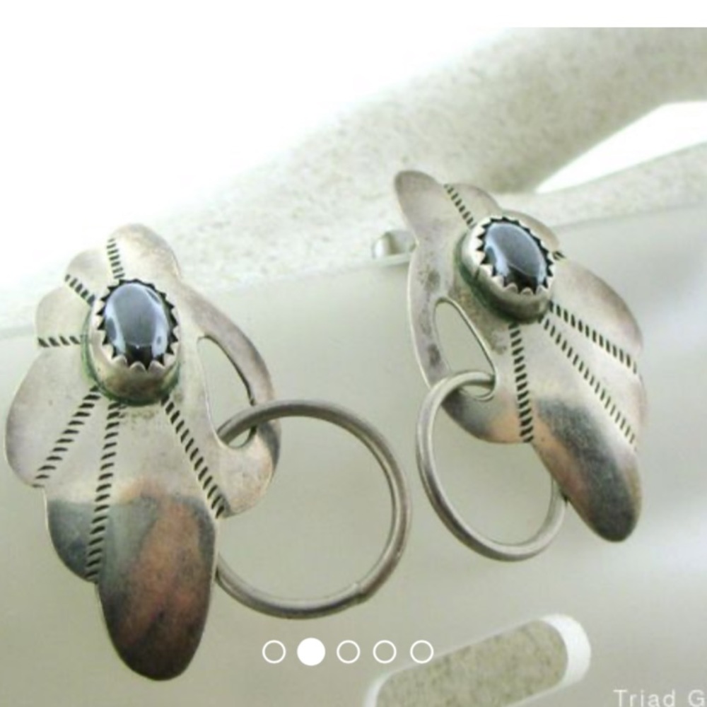 Navajo Vintage BN Sterling and Hematite earrings